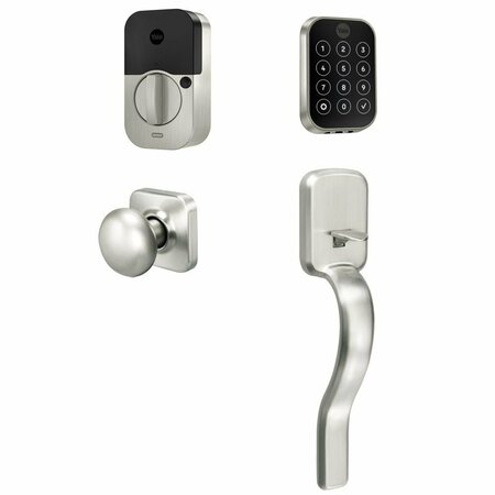 YALE REAL LIVING Yale Assure Lock 2 Bundle with Key Free Touchscreen Wi Fi Deadbolt, Ridgefield Handleset BYRD450WF1RX619